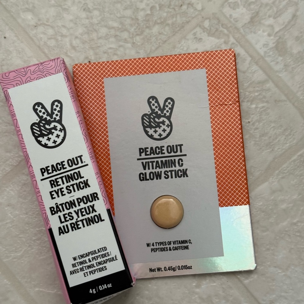 Peace Out Retinol Eye Stick and Vitamin C Glow Stick